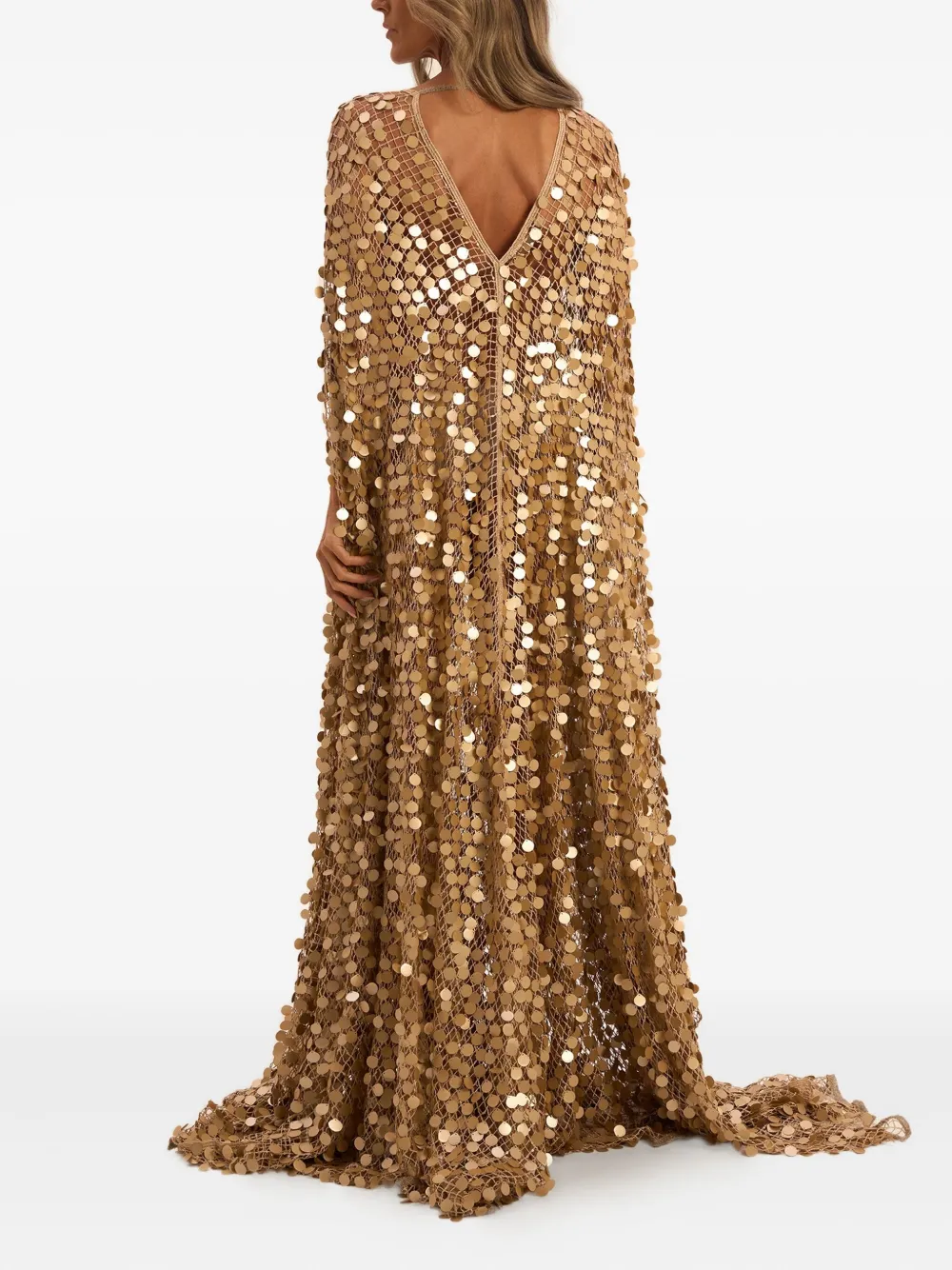  Sana Osmani Diva Sequin Maxi Dress - Gold 