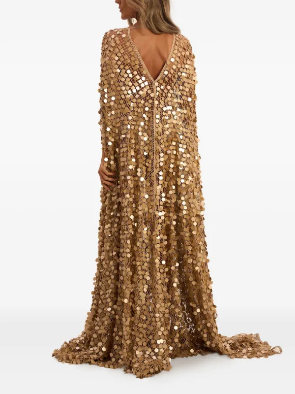 Sana Osmani Diva Sequin Maxi Dress - Gold