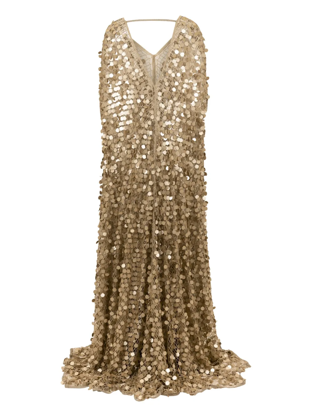 SANA OSMANI Abito Diva lungo con paillettes - Oro