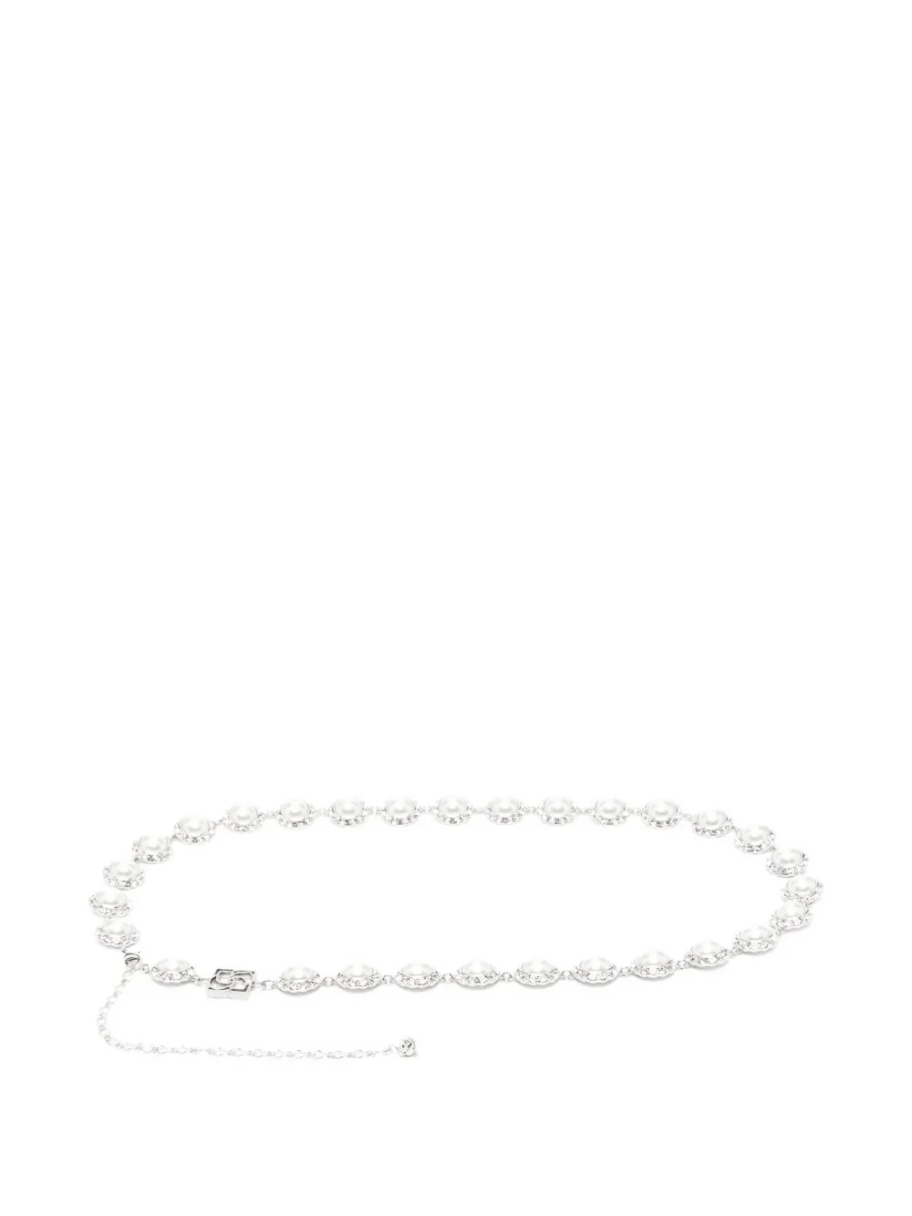 Magda Butrym pearl-crystal chain belt - Argento