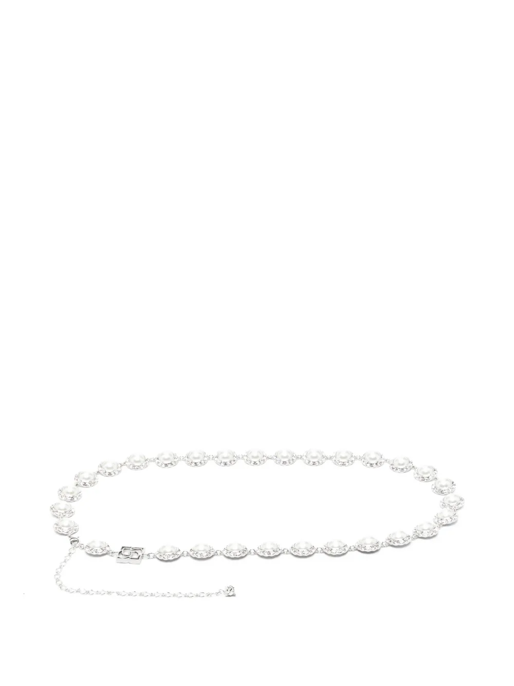 Magda Butrym pearl-crystal chain belt - Argento