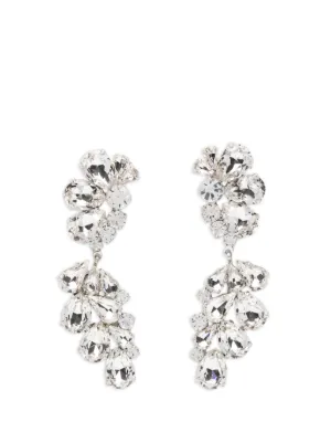 Simone Rocha daisy-motif Crystal Drop Earrings | Silver | FARFETCH RO