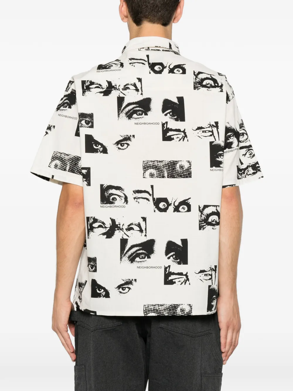 Neighborhood Overhemd met print Beige