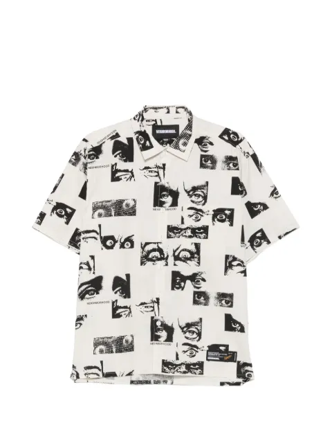 Neighborhood eye-print short-sleeve shirt