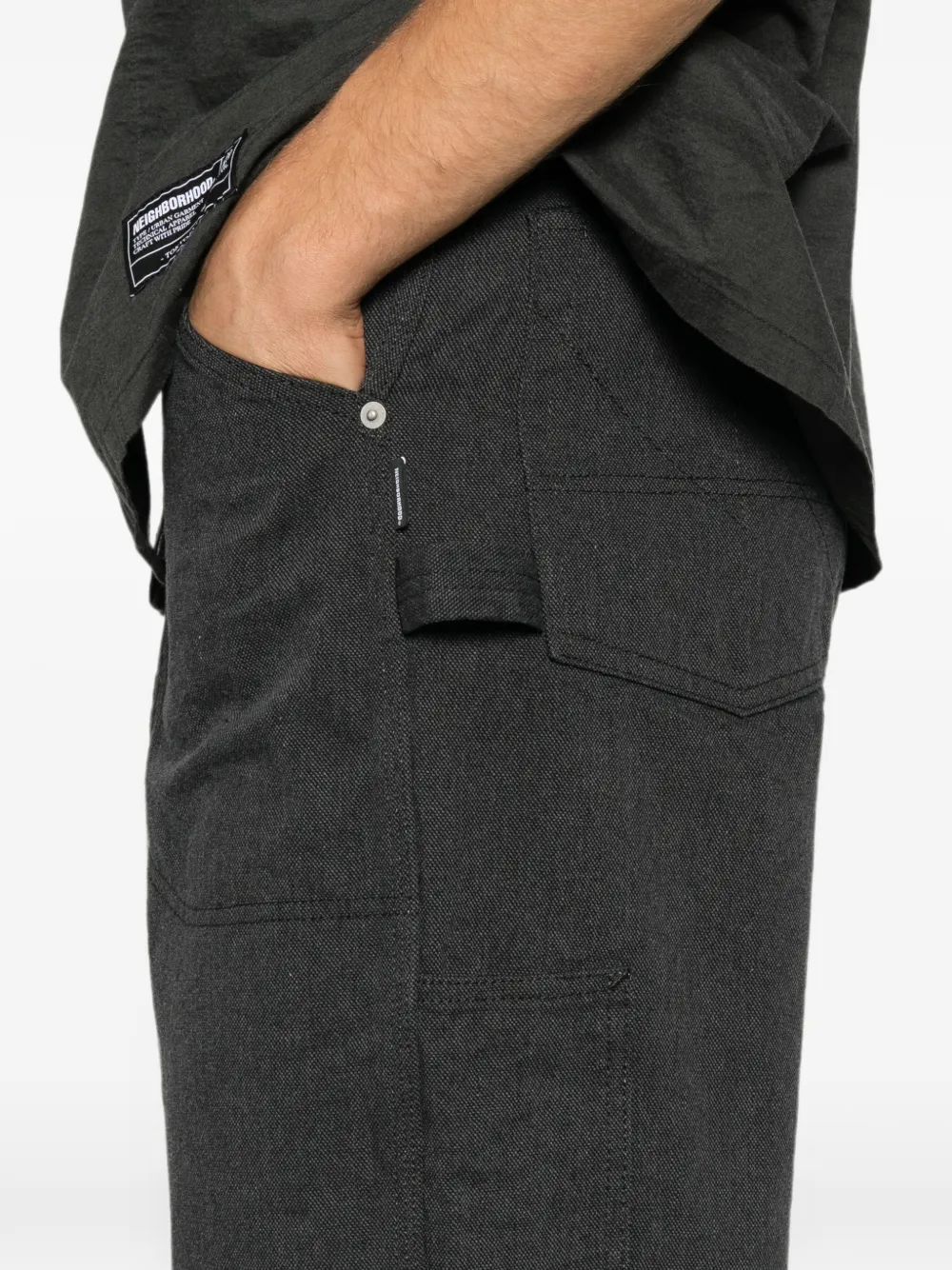 Neighborhood Straight jeans met dubbele knie Zwart