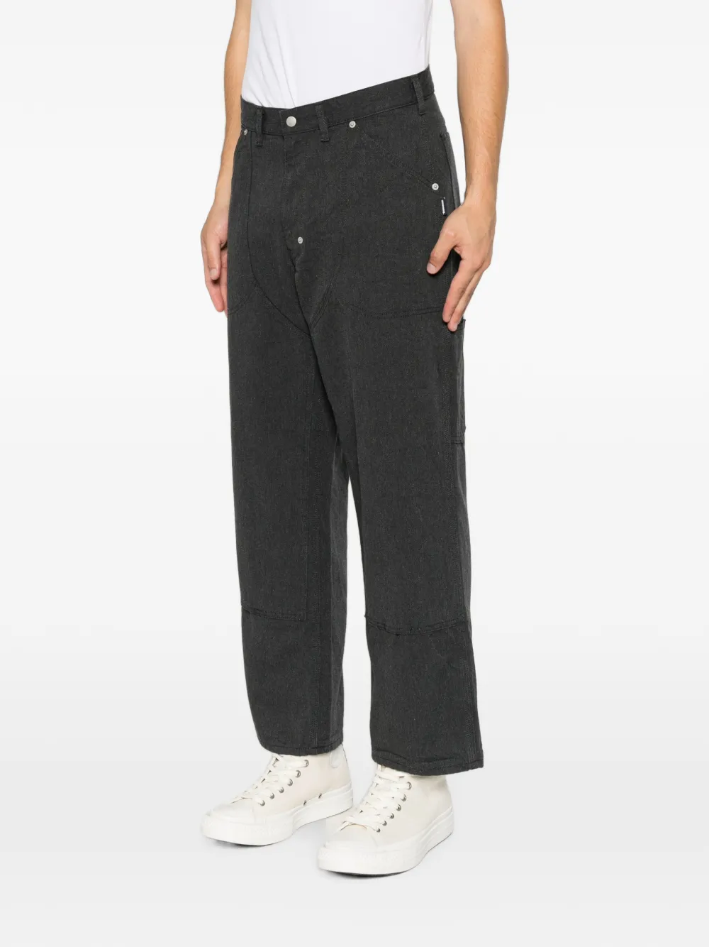 Neighborhood Straight jeans met dubbele knie Zwart