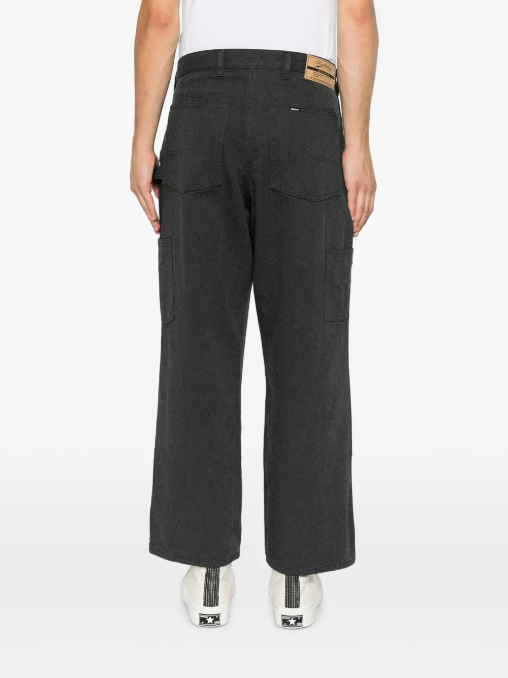 Neighborhood Straight jeans met dubbele knie Zwart