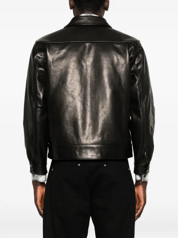 Neighborhood Leather Sports Jacket | Black | FARFETCH NZ