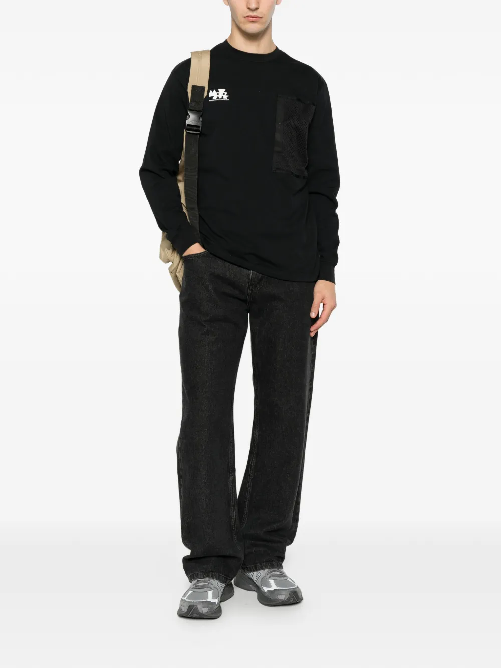 Neighborhood Sweater met logoprint Zwart