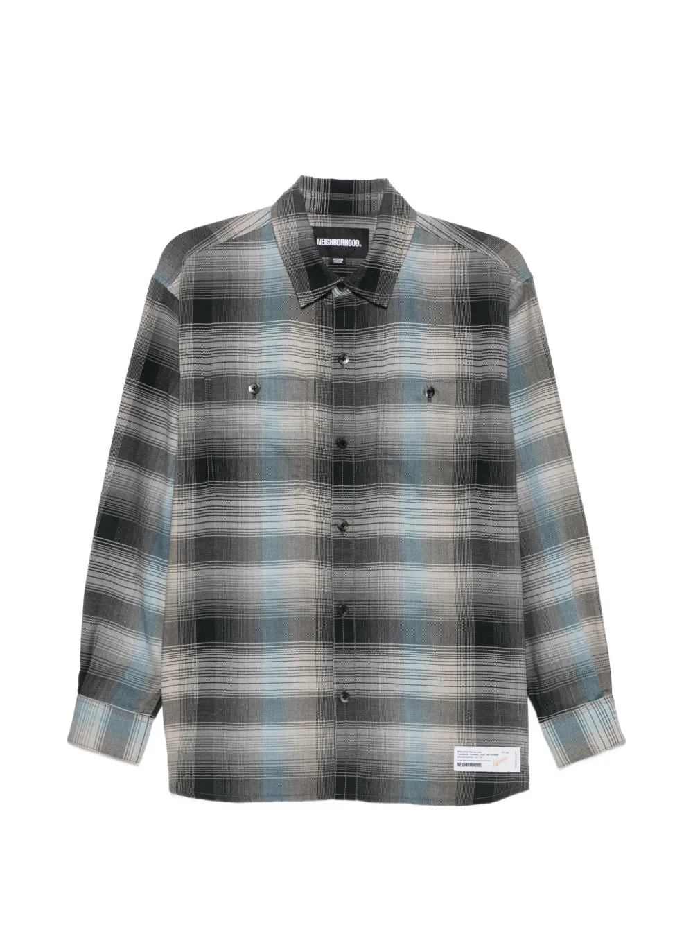 Neighborhood check-pattern long-sleeve shirt - Grigio
