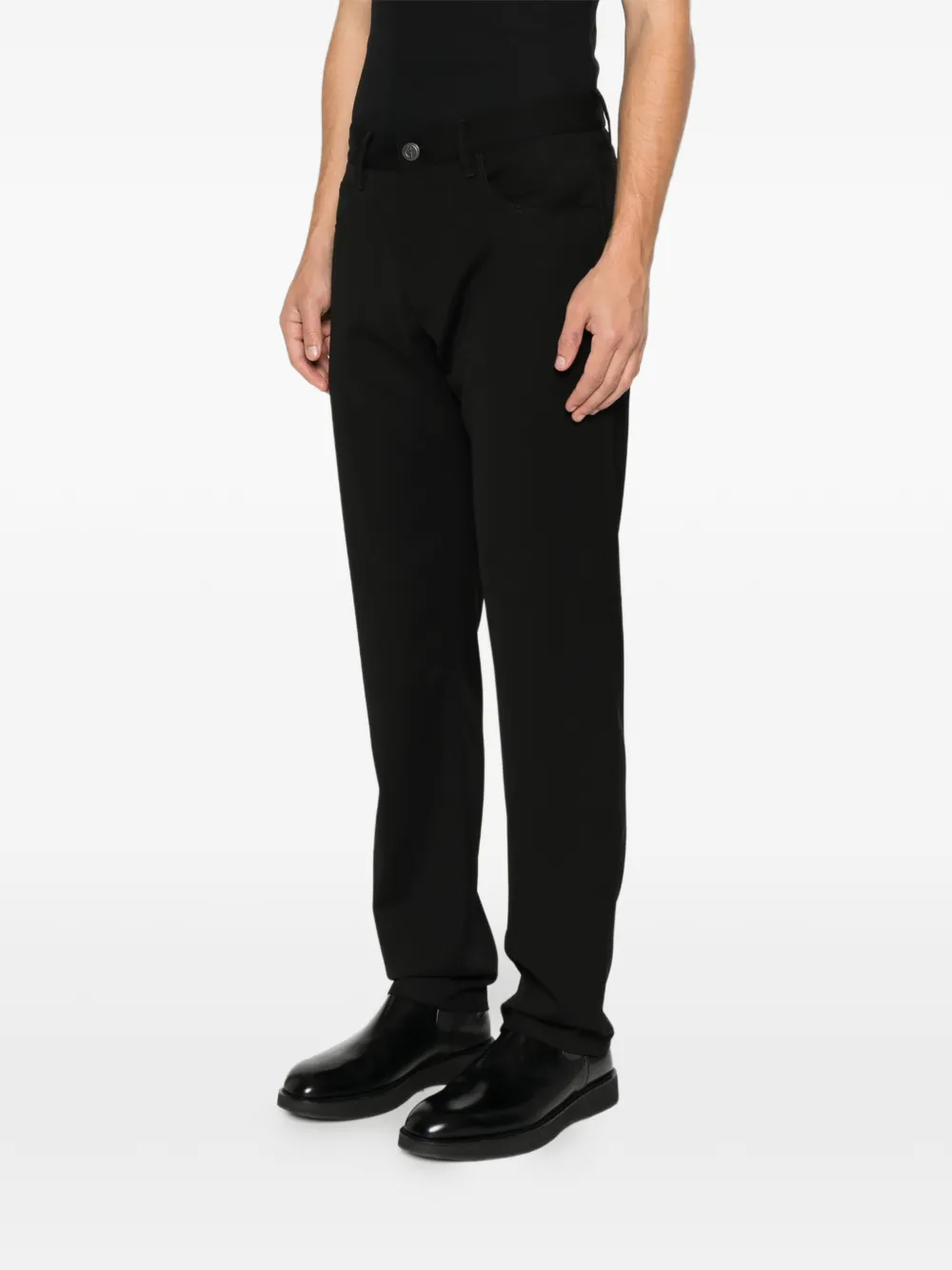 Giorgio Armani Buttoned Denim In Black