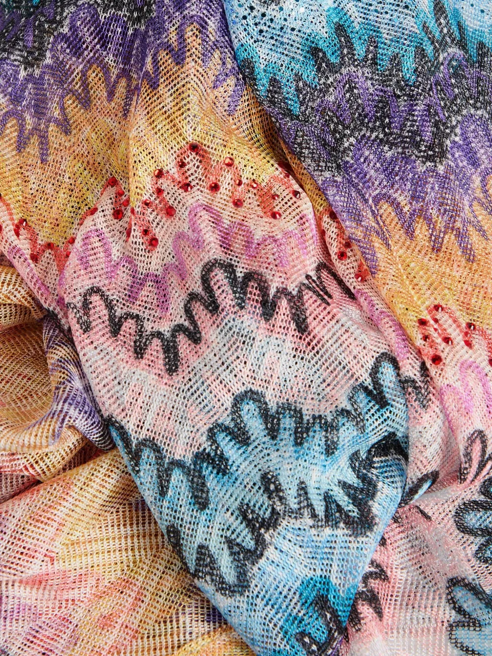 Missoni Zig-zag Pattern Lace Maxi Skirt In Yellow