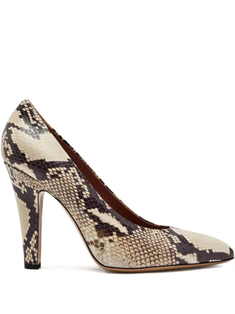 Paris Texas 100mm Elsa snake-print pumps