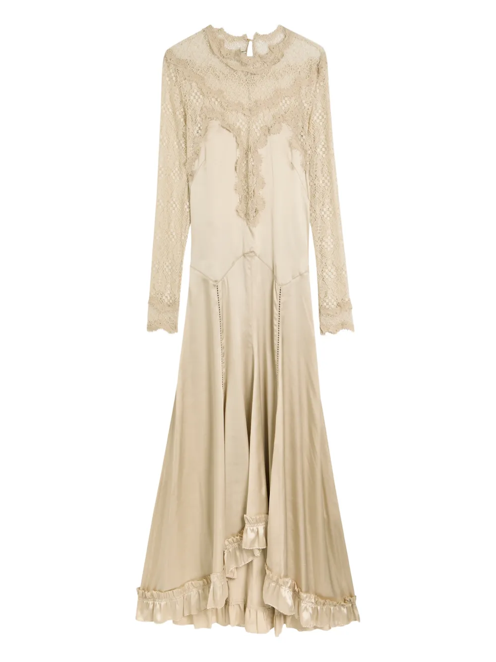 ISABEL MARANT Dolores lace-embellished maxi dress - Beige