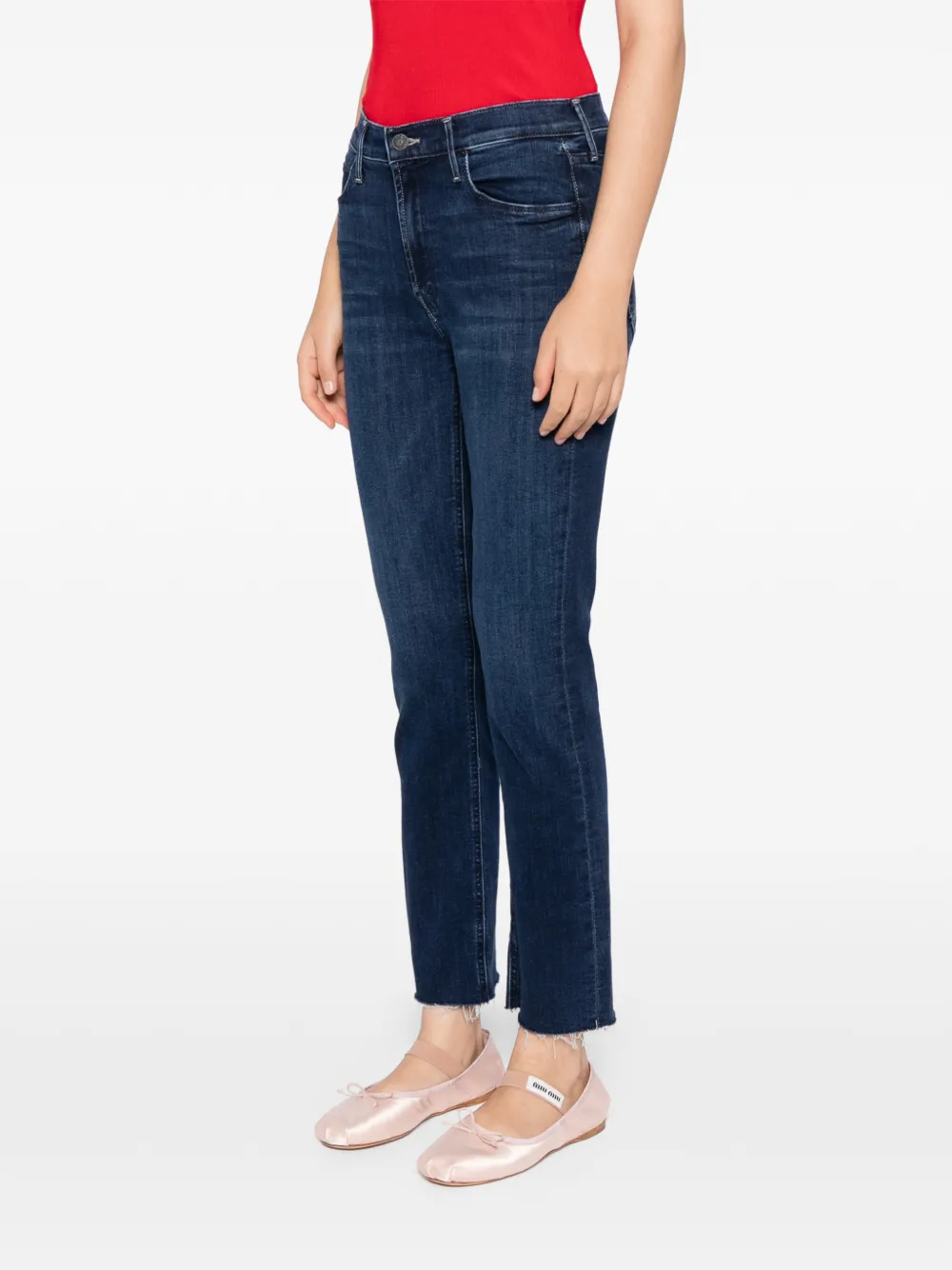 The Mid Rise Dazzler Ankle Fray Jeans