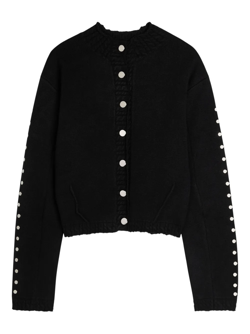 NEVER FULLY DRESSED studded long-sleeve cardigan - Black