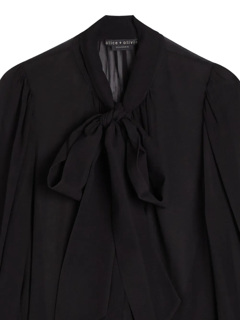 Alice + olivia Brentley blouse met strik en lange mouwen - Zwart