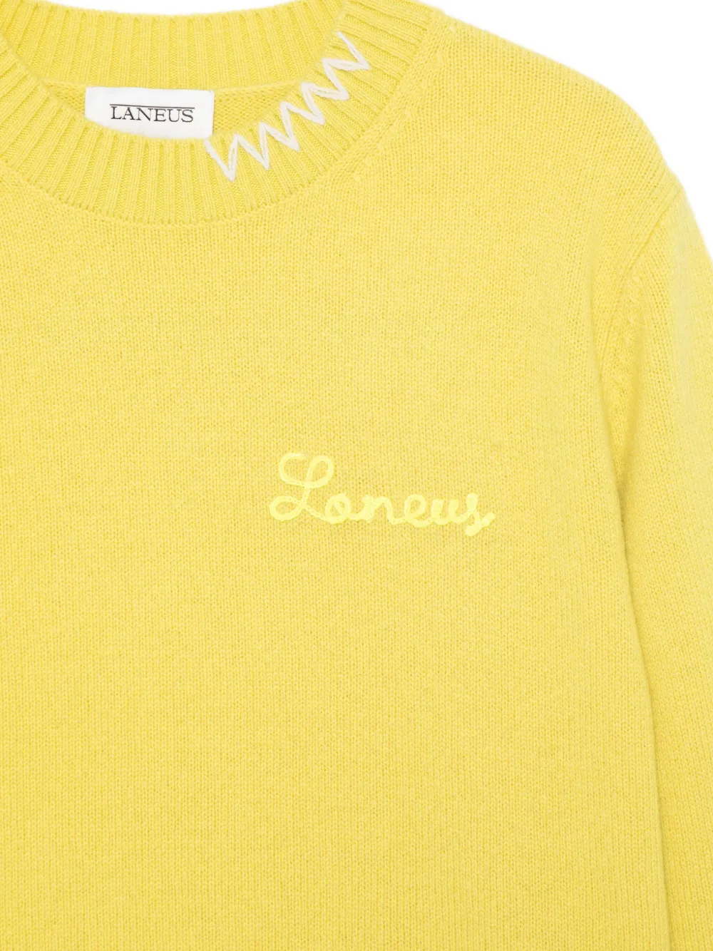 Laneus Trui met geborduurd logo Geel