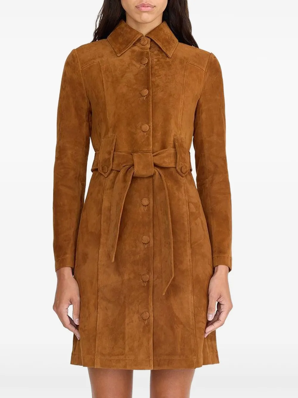 Christy Lynn Ricci Belted Jacket In Brown