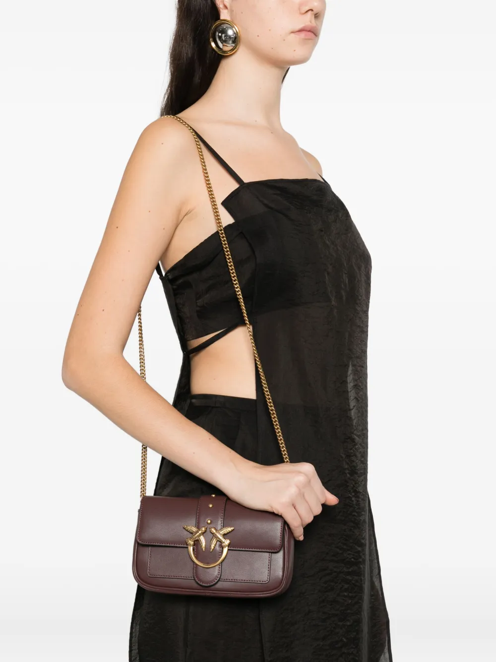 PINKO Love One Simply Pocket mini-tas Bruin