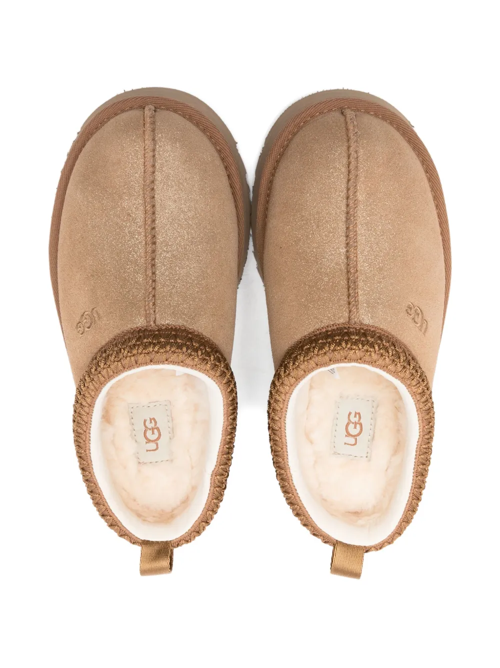 UGG Kids Tazz Dazzle suede slippers Beige