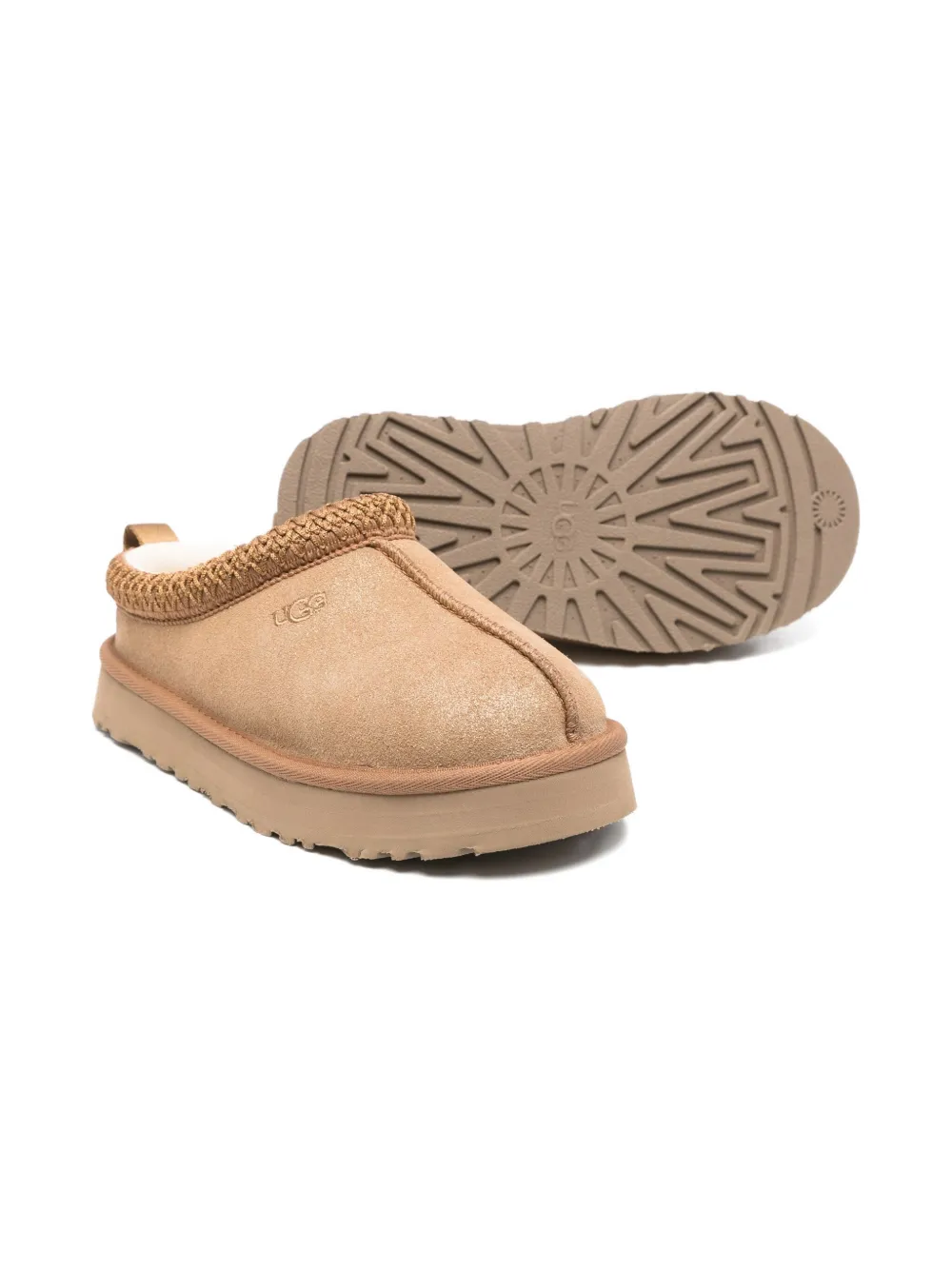 UGG Kids Tazz Dazzle suede slippers Beige