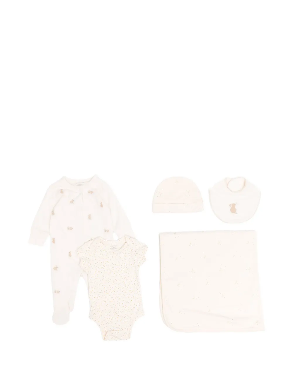 Avery Row Rabbit-motif Babygrow Set In White