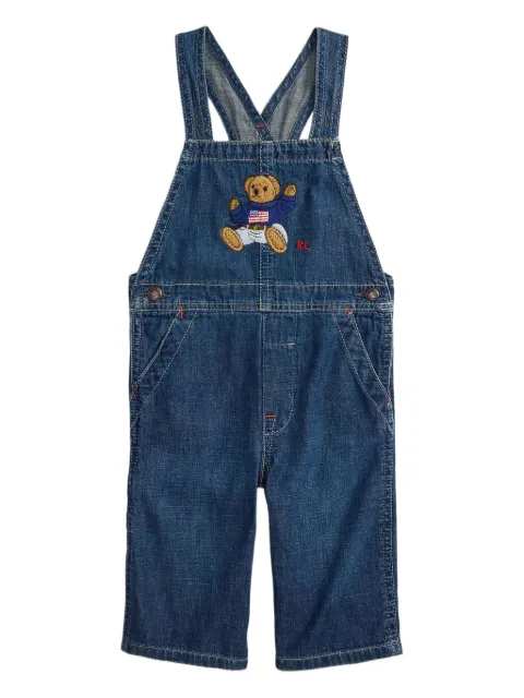 POLO RALPH LAUREN KIDS Polo Bear-embroidered dungarees