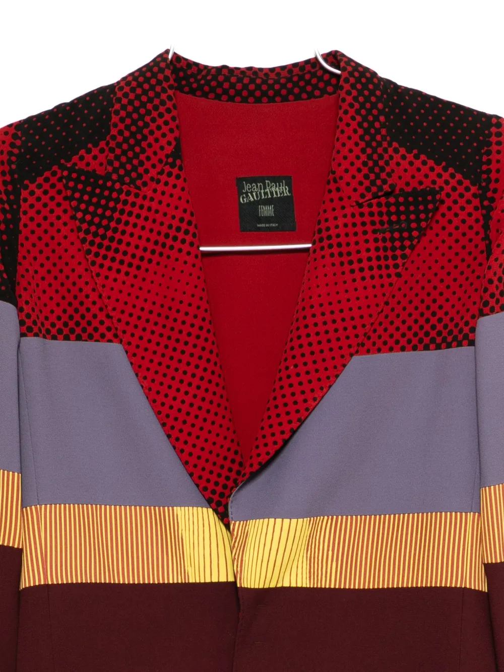 Pre-owned Jean Paul Gaultier 1996 Tromp L'oeil Print Jacket In Red