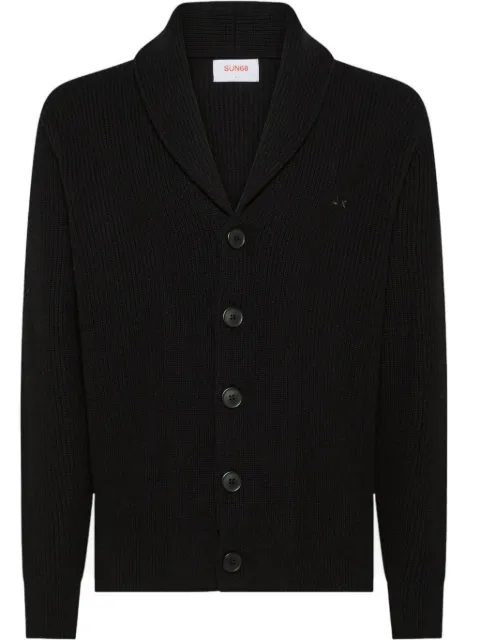 Sun68 ribbed shawl-collar cardigan