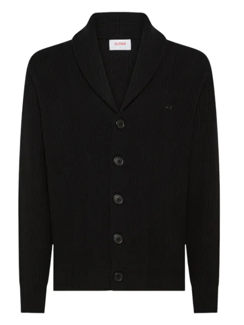 Sun68 ribbed shawl-collar cardigan