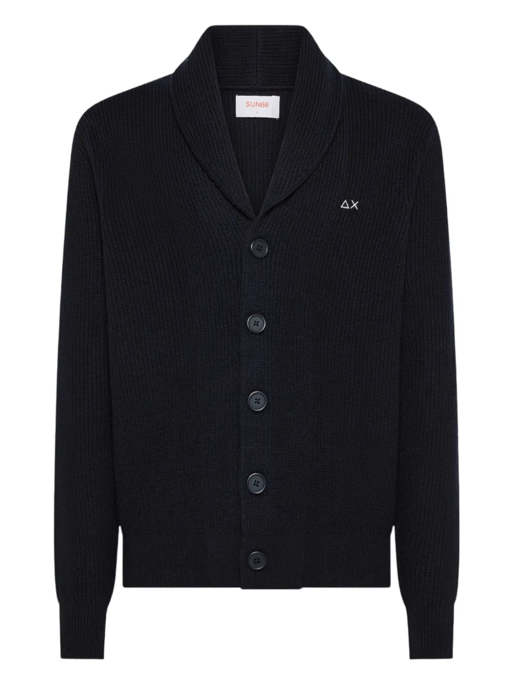 Sun68 ribbed shawl-collar cardigan | Blue | Image 1
