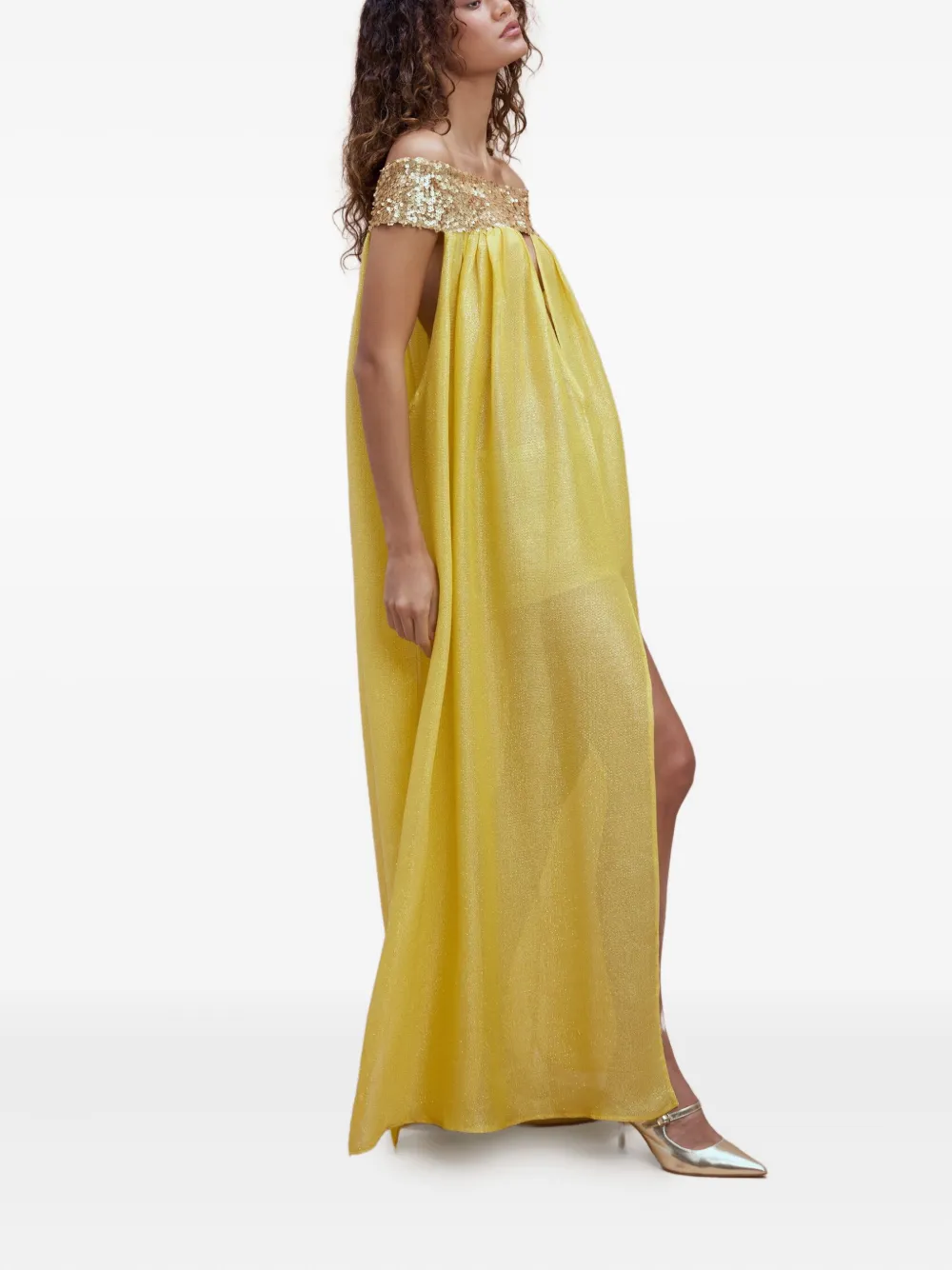  Sana Osmani Hera Sequin Maxi Dress - Yellow 