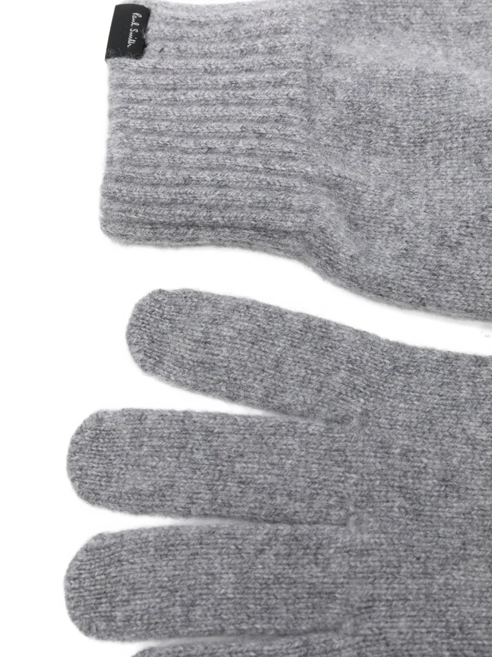 Paul Smith ribbed-trim gloves Grijs
