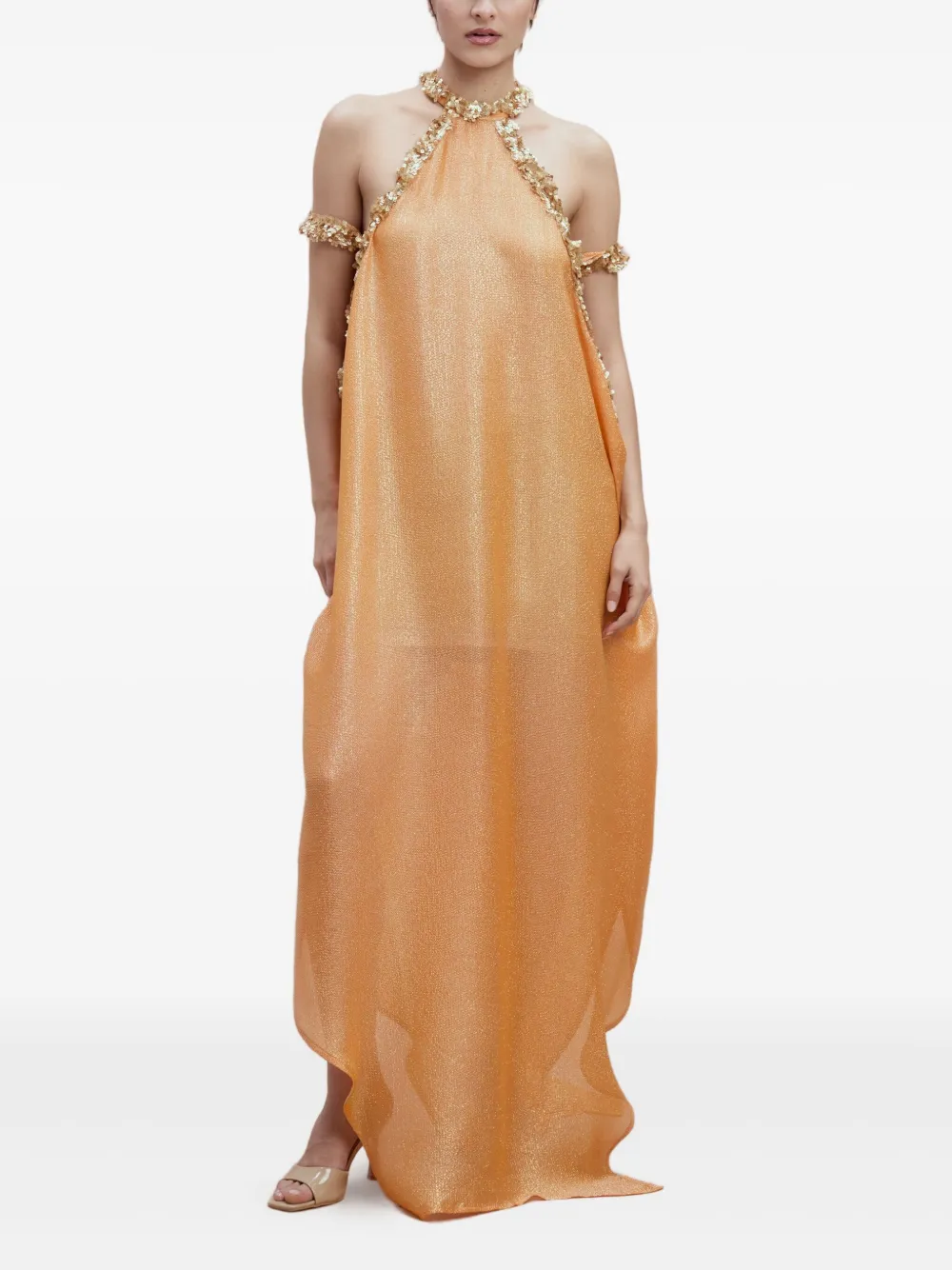  Sana Osmani Isis Sequin-embellished Maxi Dress - Orange 