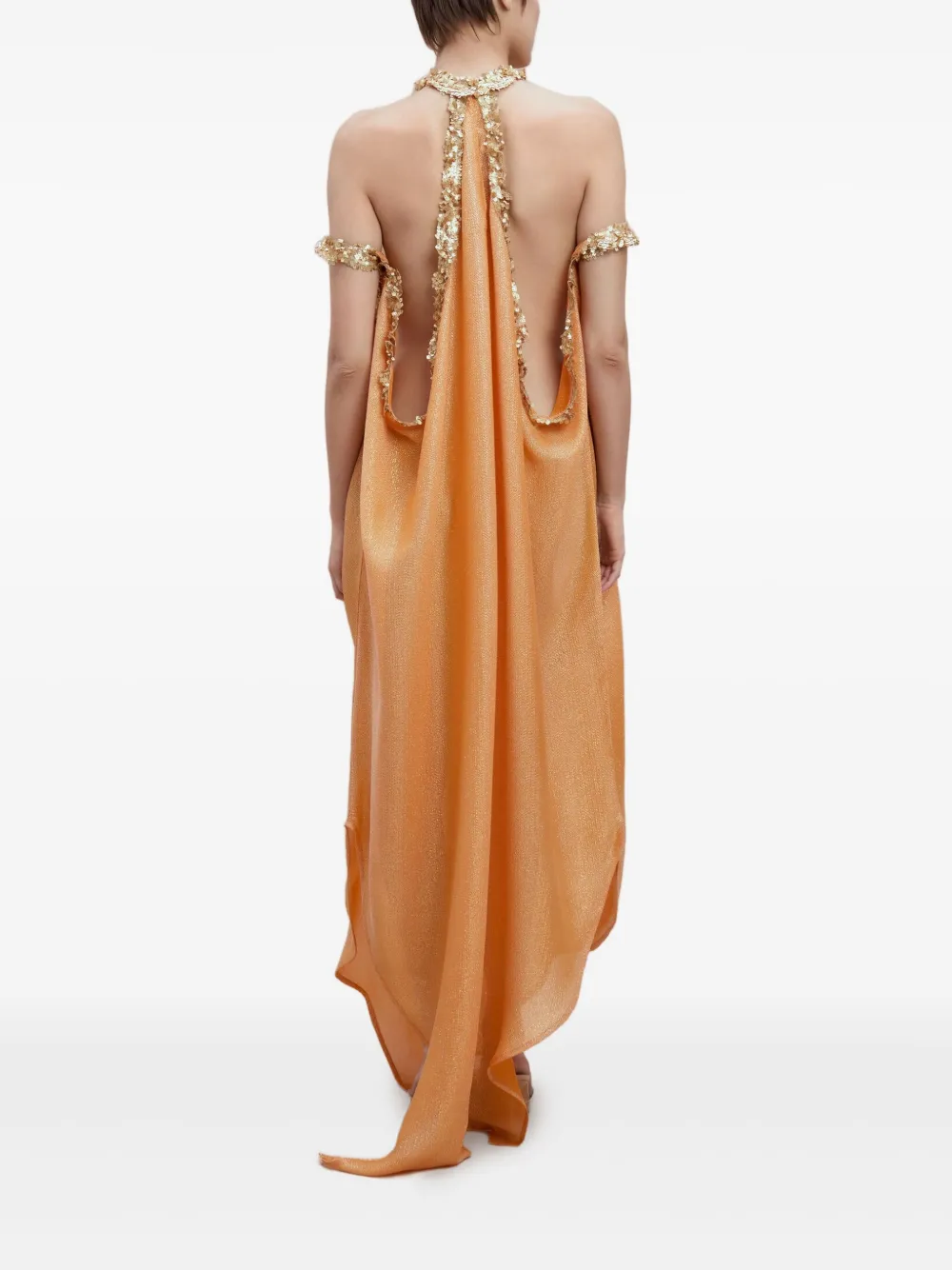  Sana Osmani Isis Sequin-embellished Maxi Dress - Orange 