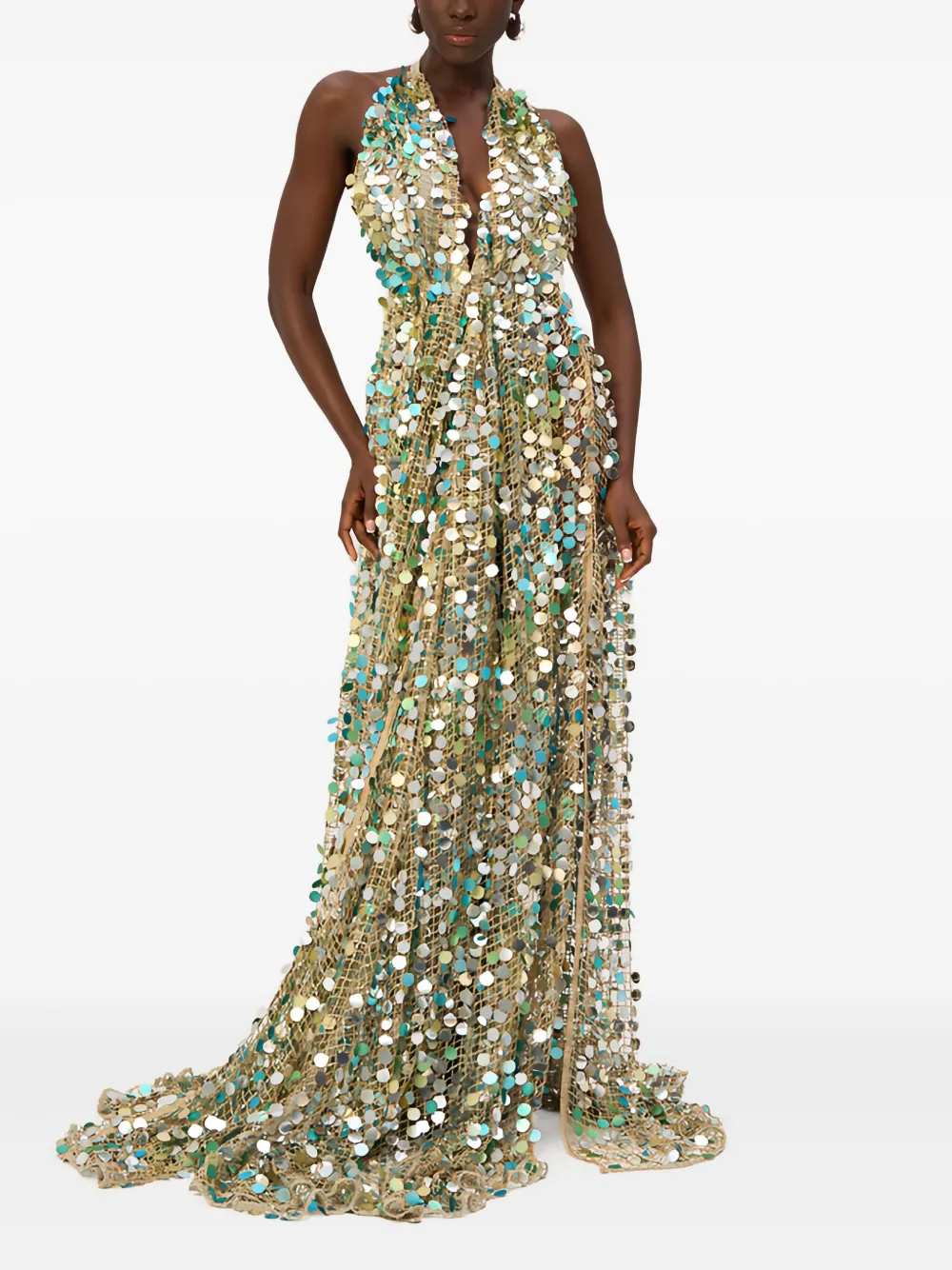  Sana Osmani Divina Sequin Maxi Dress - Blue 