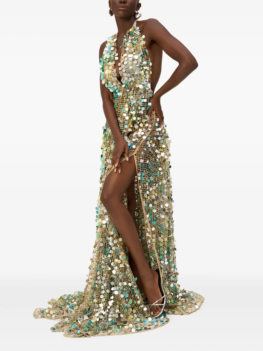  Sana Osmani Divina Sequin Maxi Dress - Blue 