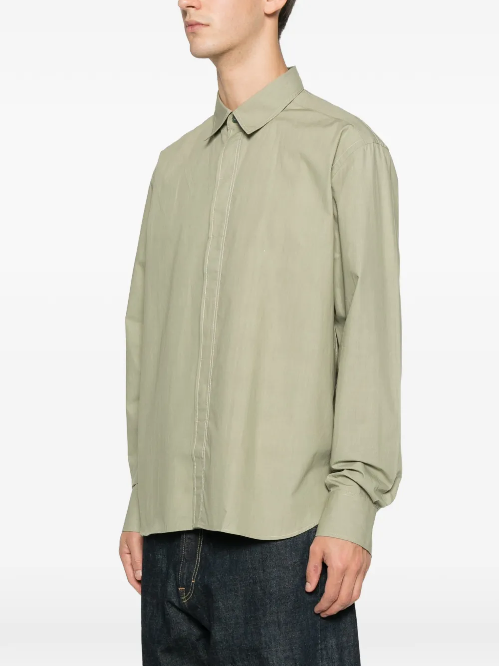 Paul Smith Topstitching Buttoned Shirt In Metallic