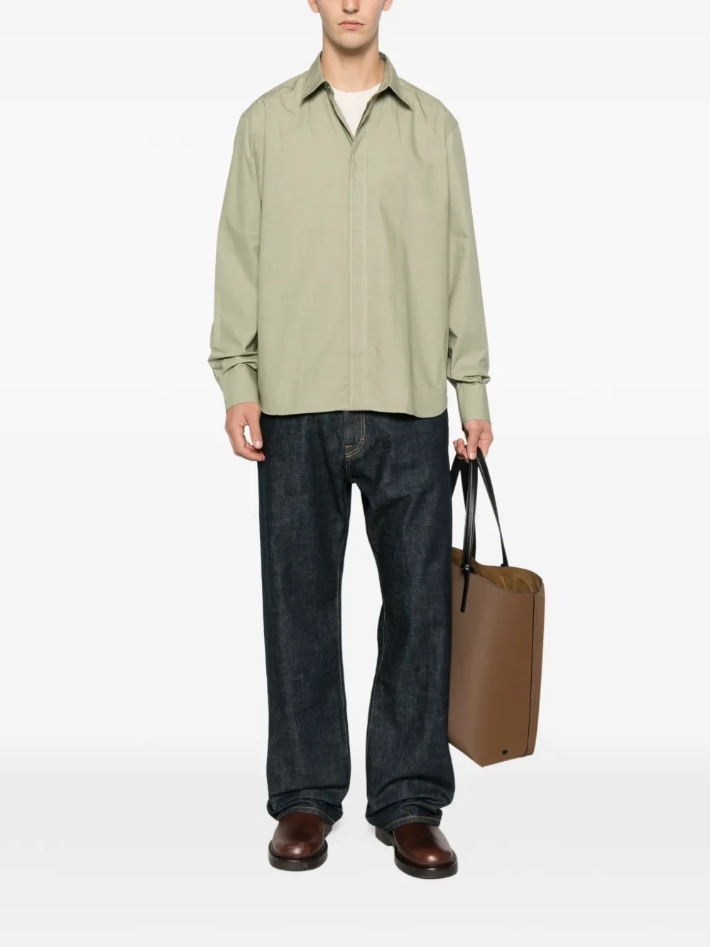 Paul Smith topstitch-detail shirt - Groen