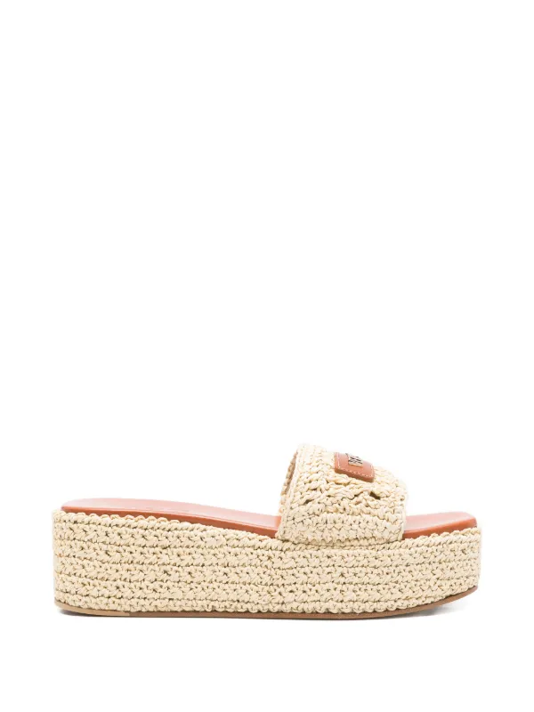 Versace Logo-detail Sandals in Neutrals