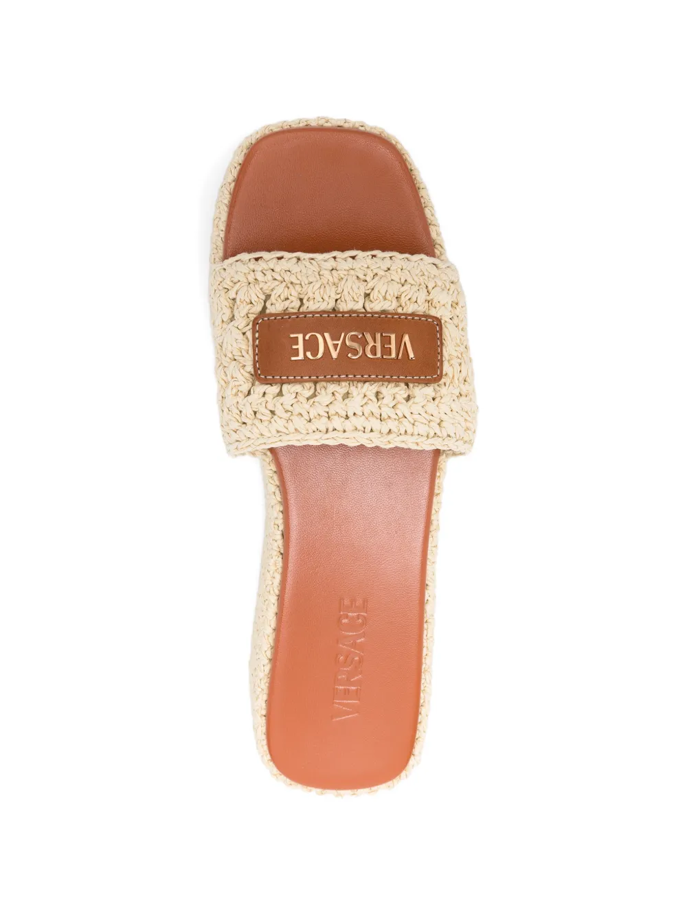 Versace Sandalen met logodetail Beige