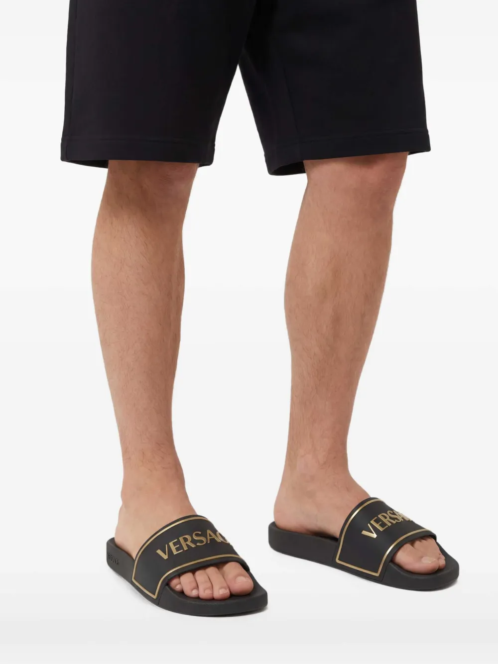 Versace rubber sliders | Black | Image 1