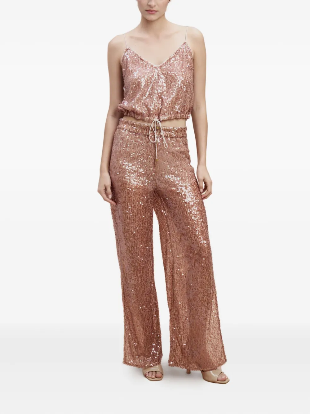  Sana Osmani Iris Sequin Drawstring Top - Pink 