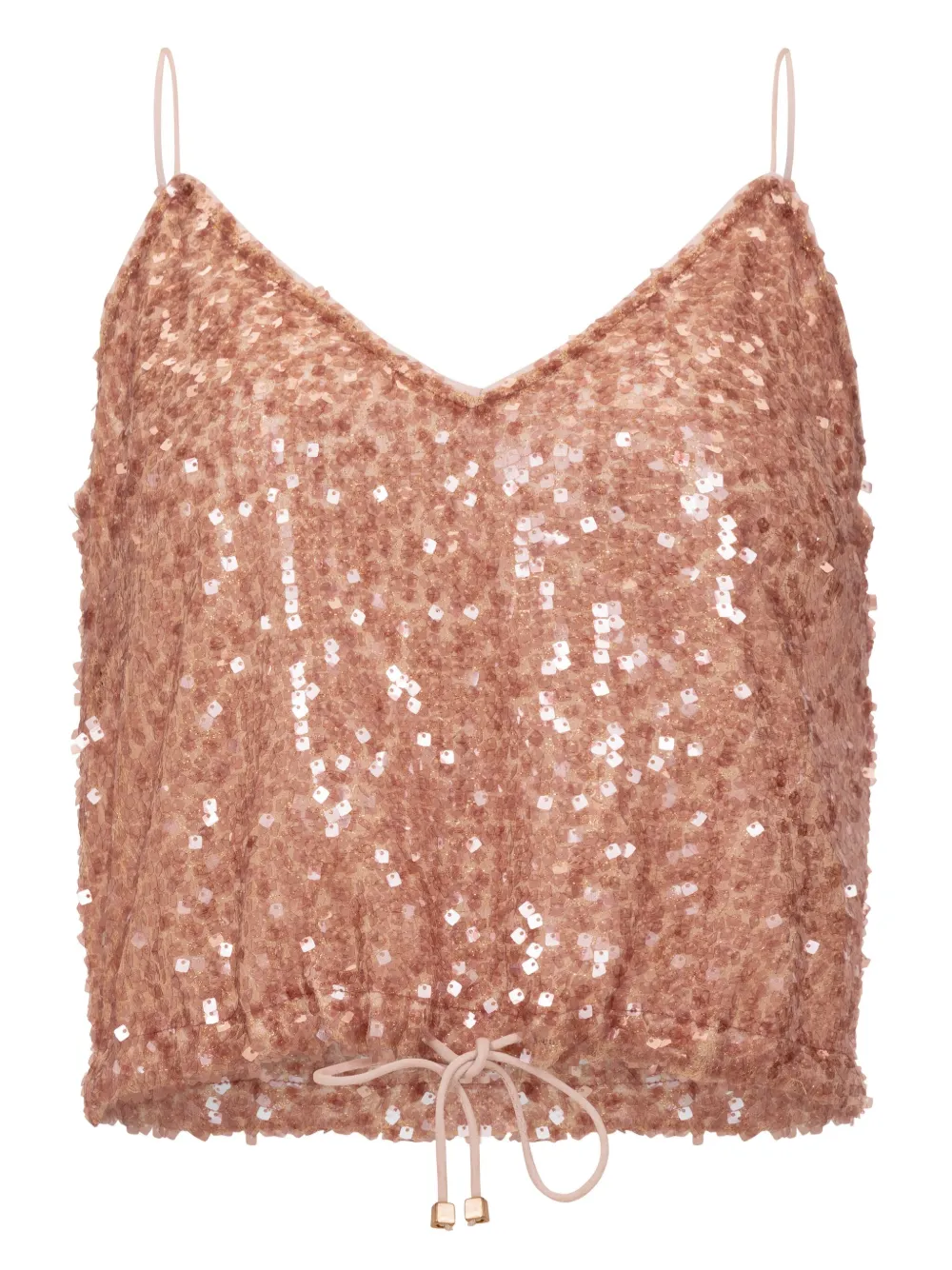 SANA OSMANI Iris Kordelzug-Oberteil mit Pailletten - Rosa