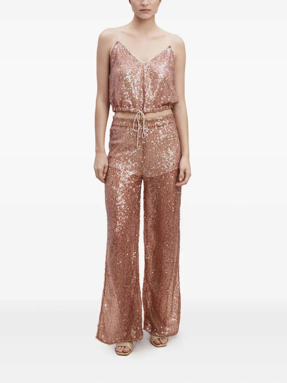  Sana Osmani Priapre Sequin Side-split Trousers - Pink 