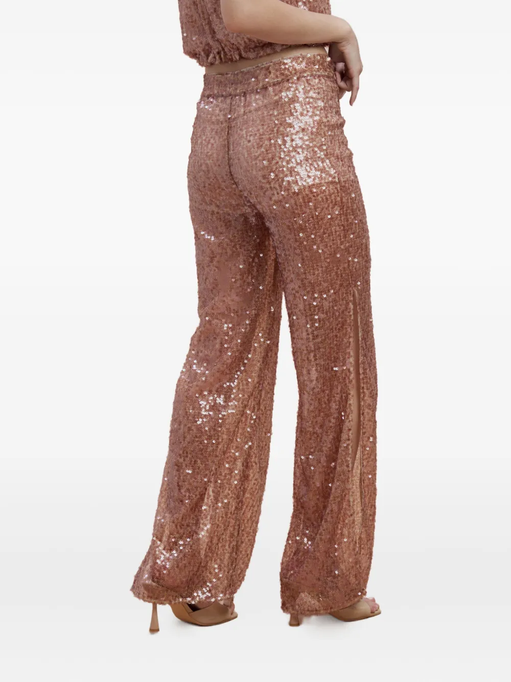  Sana Osmani Priapre Sequin Side-split Trousers - Pink 