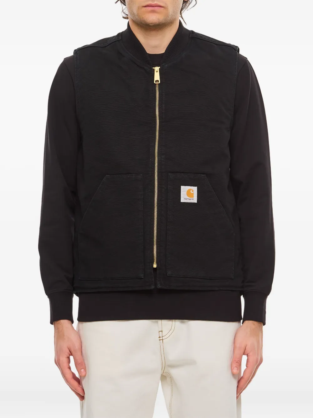 Carhartt WIP quilted front-zip gilet | negro | Image 1