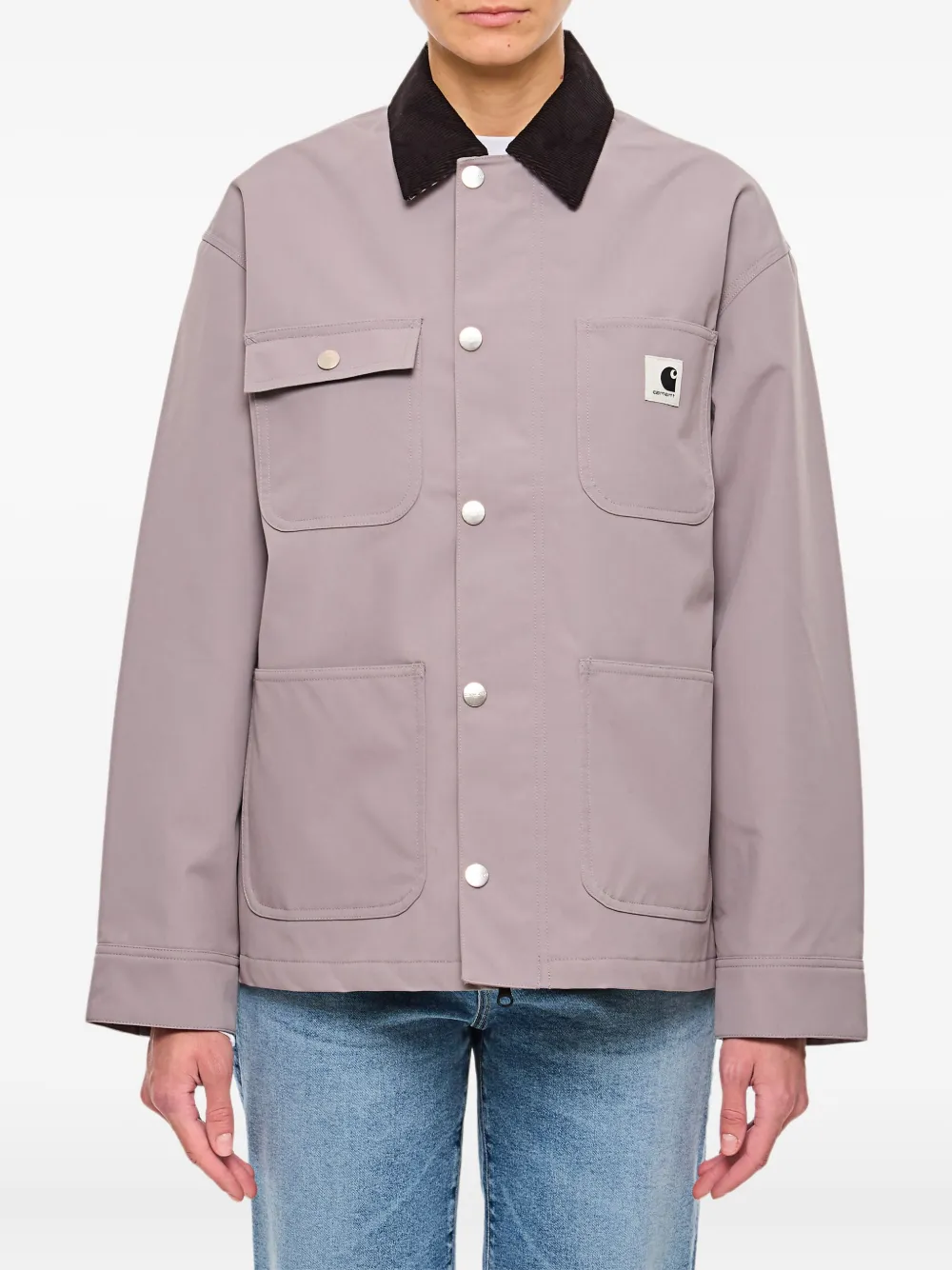 Carhartt WIP breast pocket velvet collar jacket | Grey | Image 1