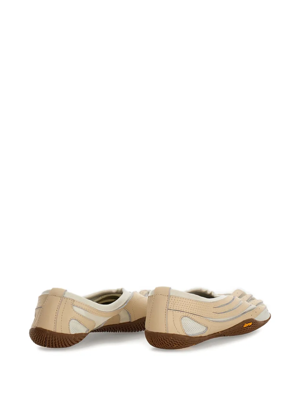 Vibram Leather Overlay Ballet Flats In Neutral